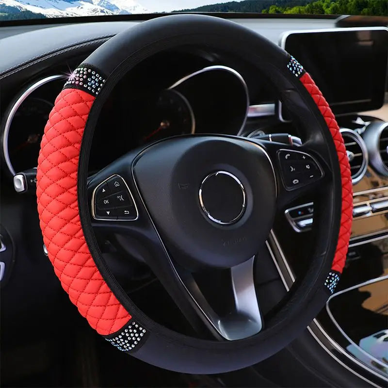 Bling Soft Leather Car Steering Wheel Cover Non-Slip Heat And Cold Protector Cheap Sale 100% Original