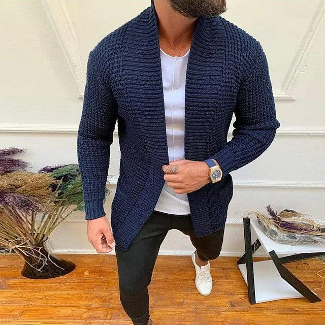 Men's Ribbed Knit Solid Color Sweater Cardigan Online Cheap Pice