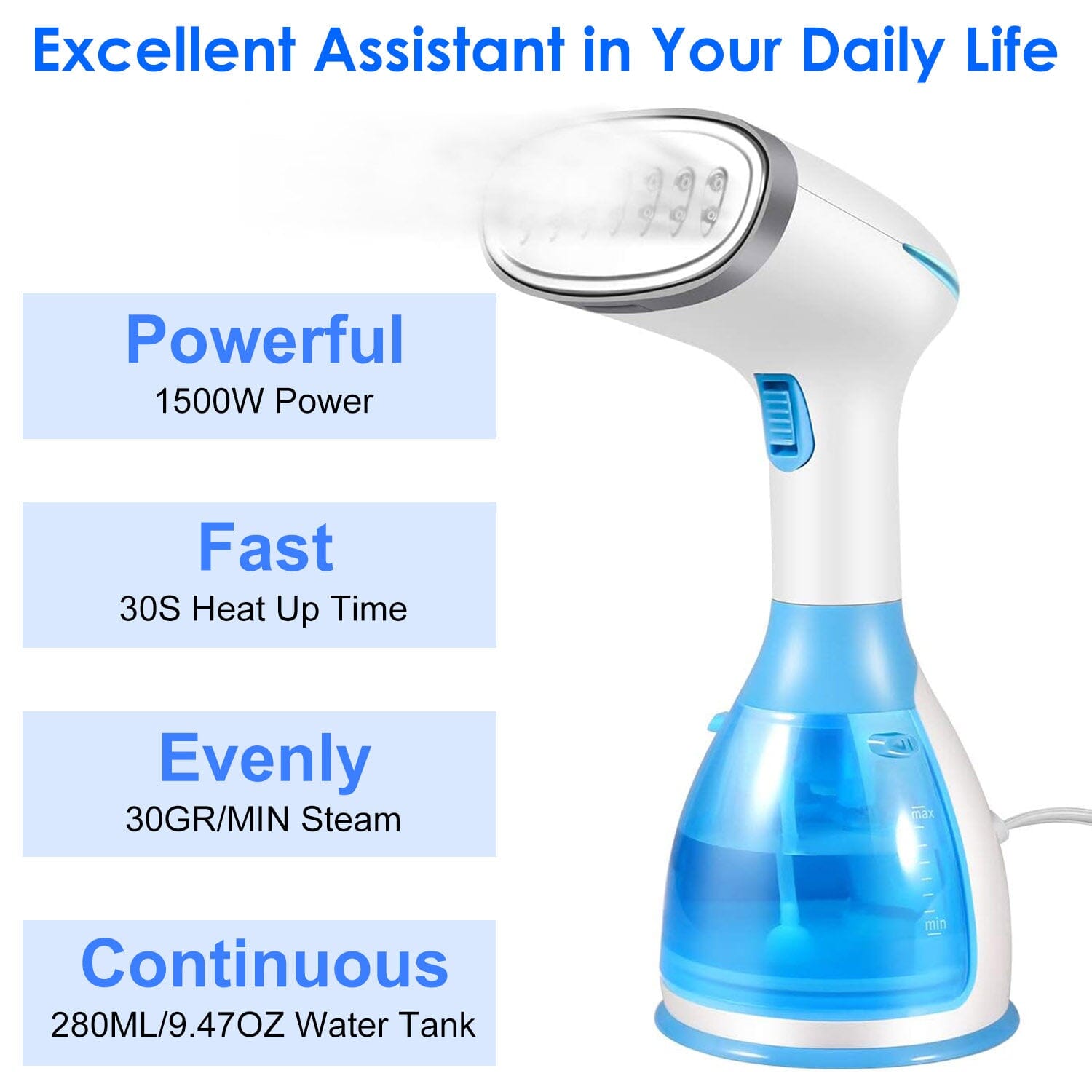 1500W Portable Handheld Clothes Steamer with 2 Brush Cheap Sale Collections