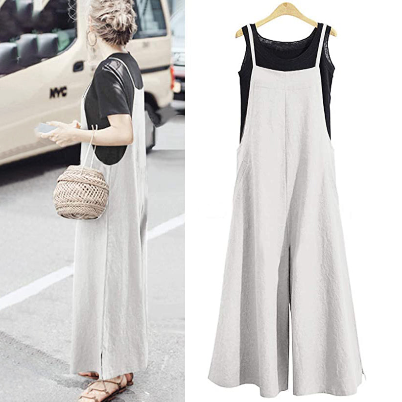 Women's Casual Loose Long Wide Leg Jumpsuits Outlet Cheap Quality