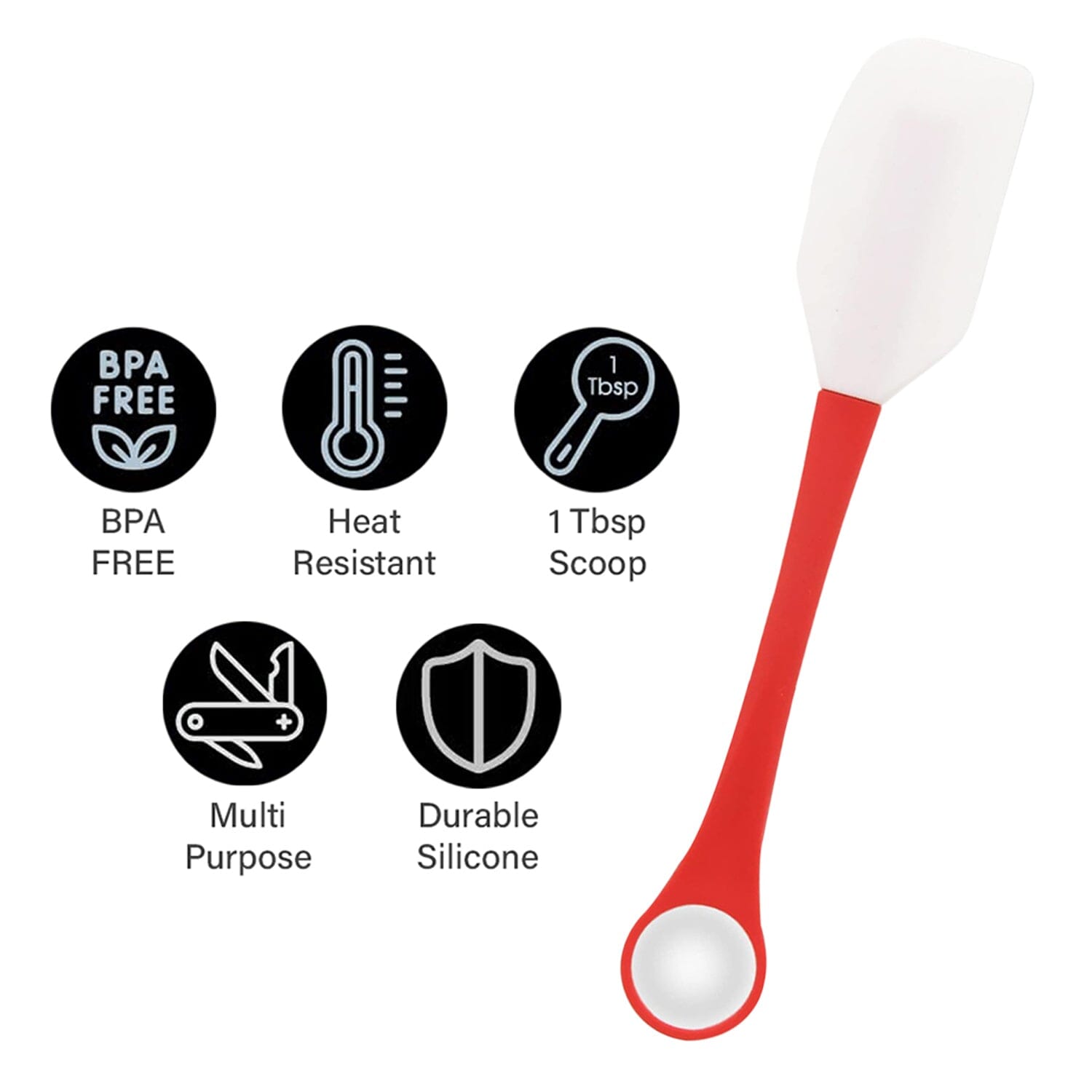 2-in-1 Silicone One Tablespoon Cookie Scoop and Spatula to Stir, Fold, Scrape Best Deals