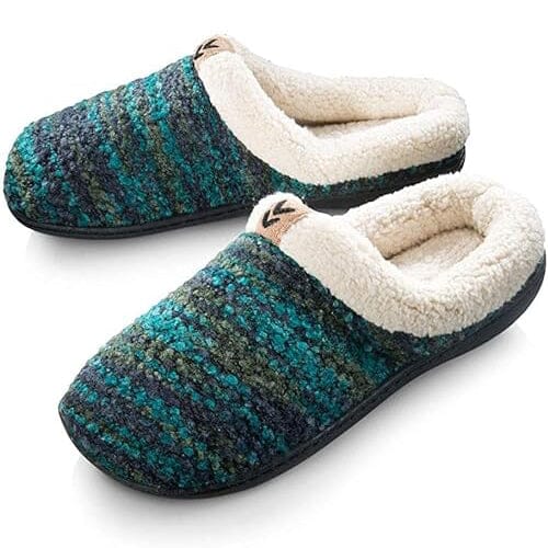 Roxoni Womens Knitted Fleece Lined Clog Slippers Warm House Shoe Shipping Outlet Store Online