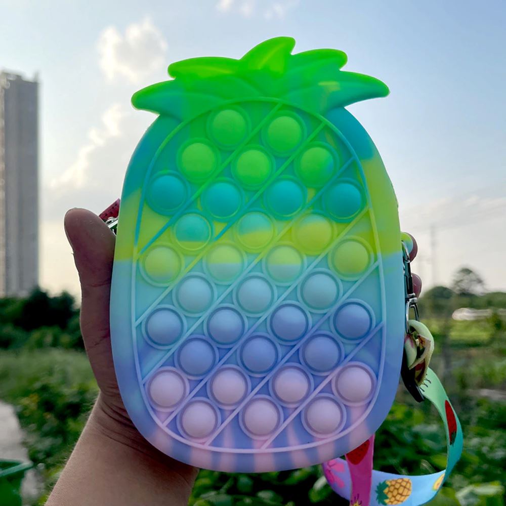 Pineapple Push Pop Pouch With Zipper & Strap Fast Delivery Cheap Online