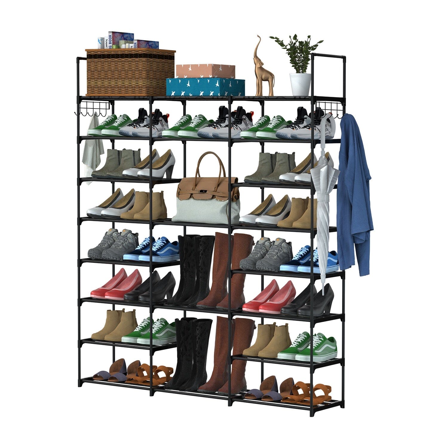 8-Tier Shoe Rack Metal Shoe Storage Shelf Comfortable Cheap Pice