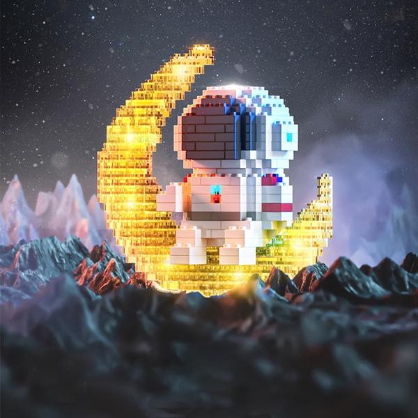 Astronaut Building Blocks LED Glowing Toys Outlet Where Can You Find