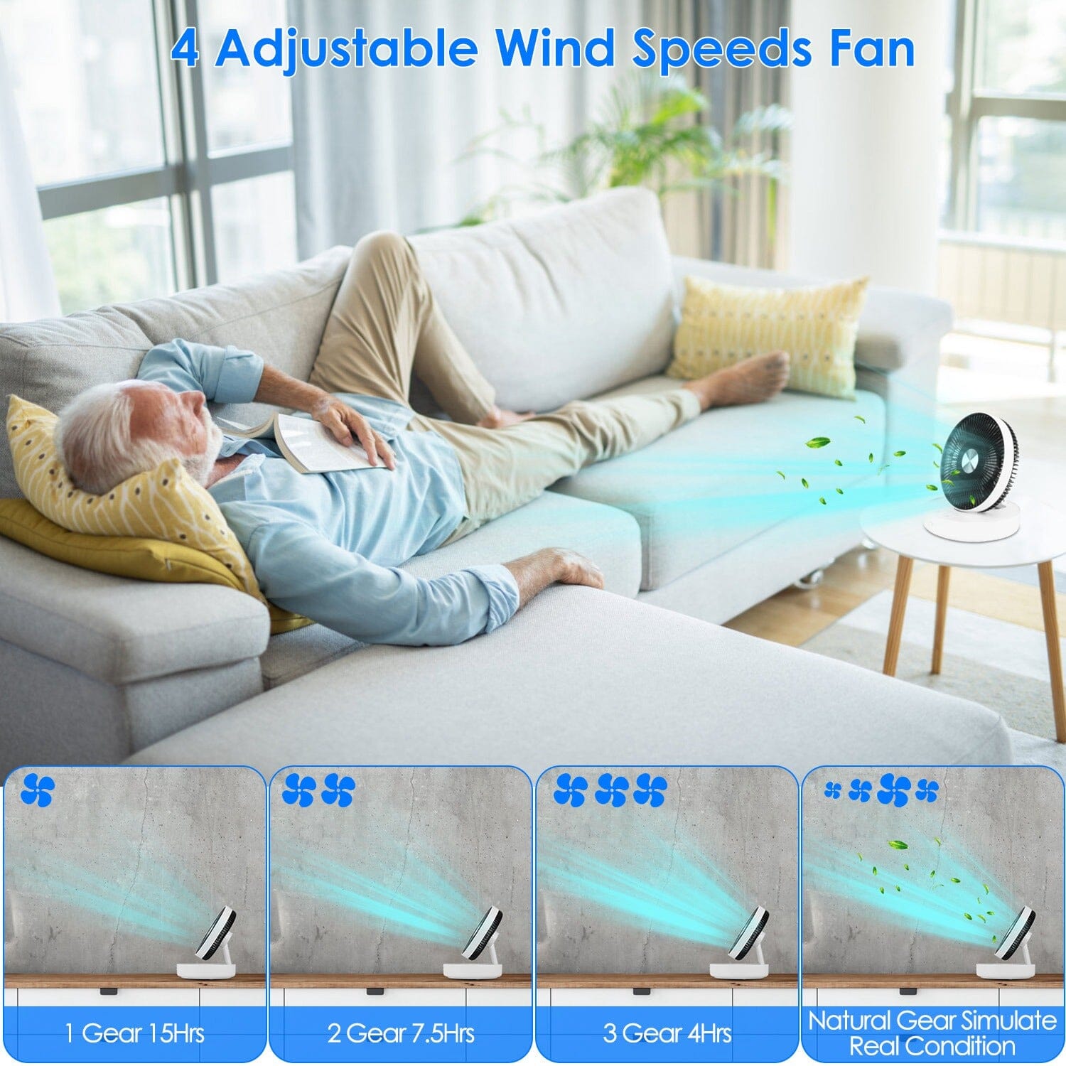 Foldable Rechargeable LED Desk Fan Wall Mounted with Magnetic Remote Sale 100% Guaranteed