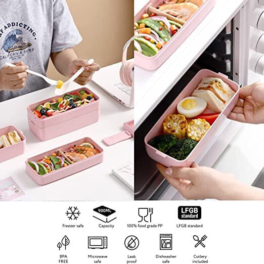 3-Layer Stackable Bento Box Japanese Lunch Box Kit with Spoon & Fork Pick A Best Cheap Pice