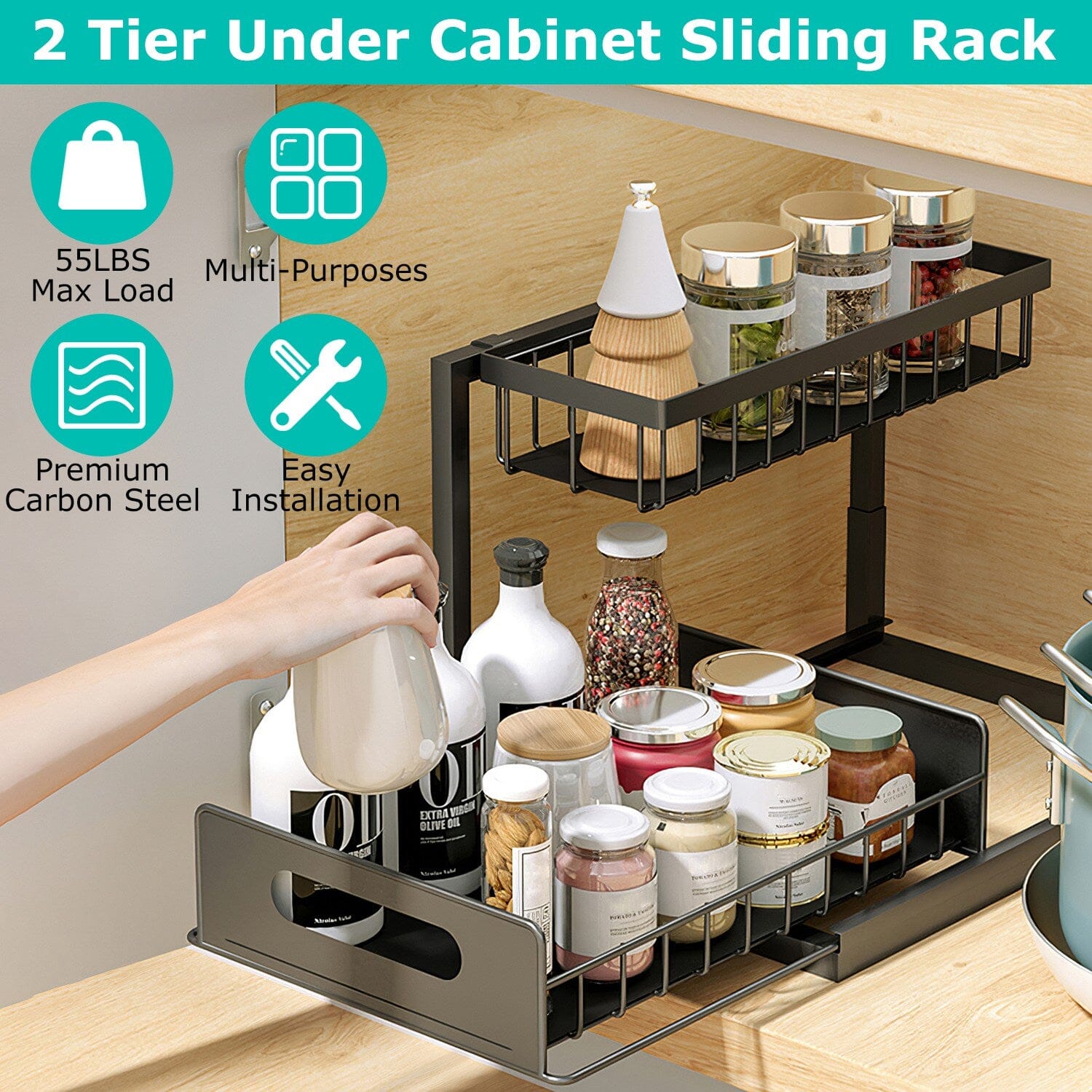 2-Tier Under Sink Organizer Pull Out Basket Storage Looking For Cheap Pice