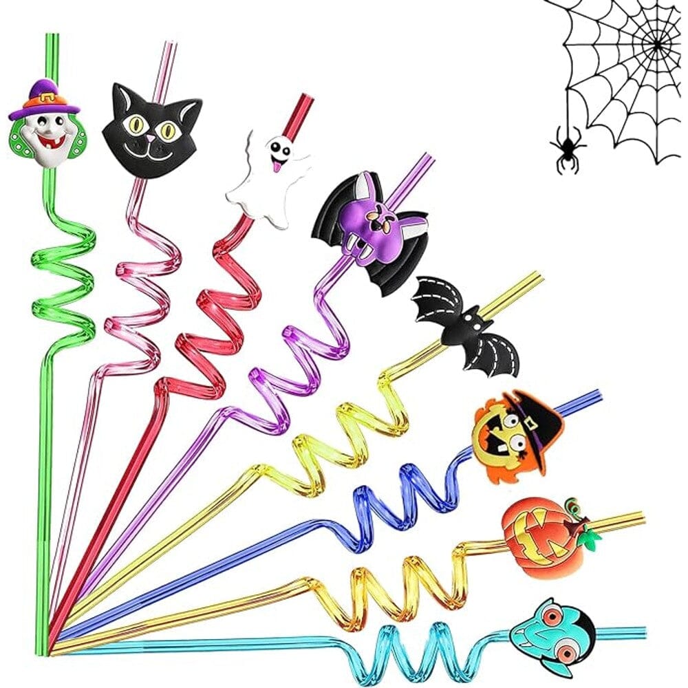 5-Pieces: Reusable Halloween Straws – Halloween Party Favors Plastic Straws – Assorted Styles Free Shipping Outlet