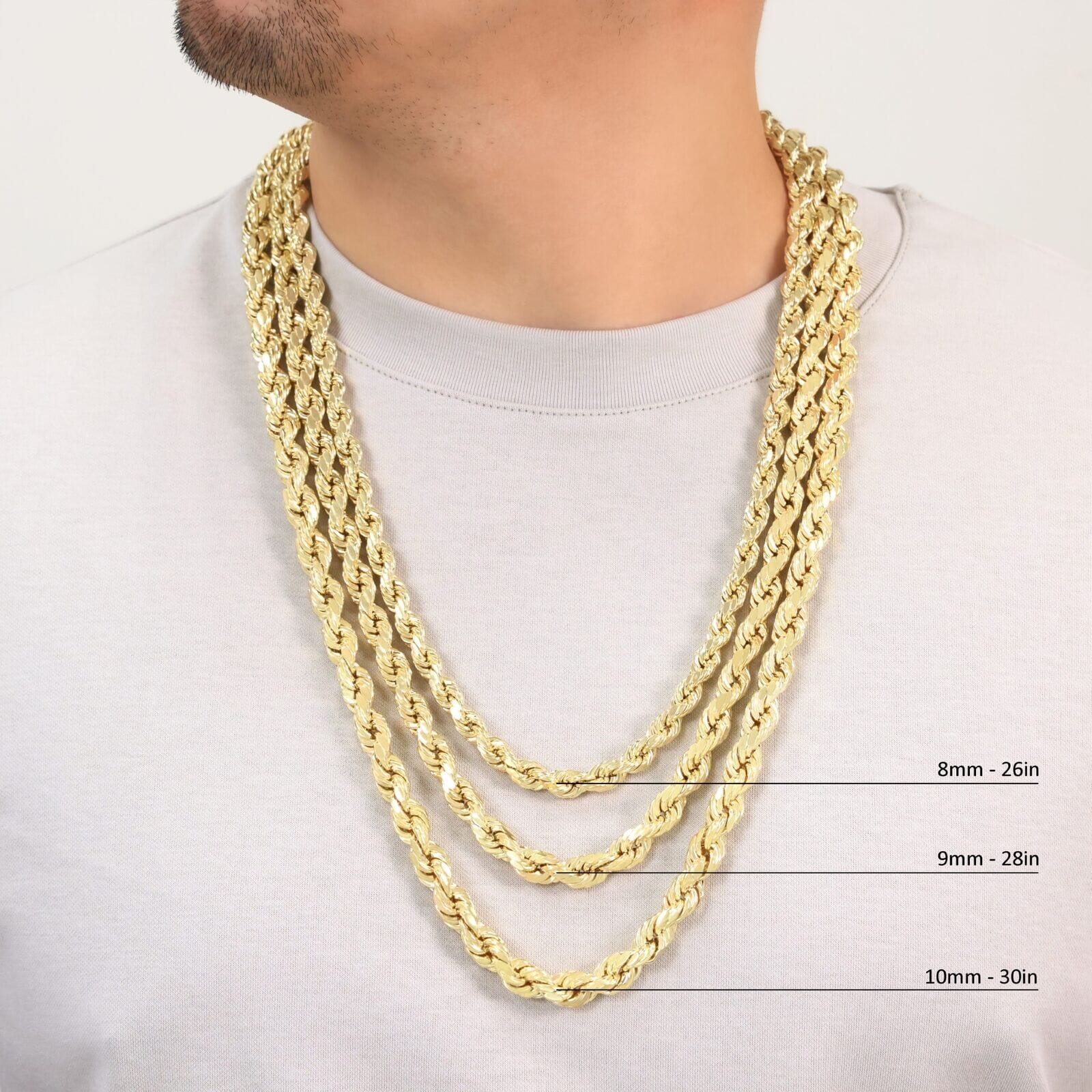 Rope Chain in Yellow Gold - 7mm Nicekicks Cheap Pice