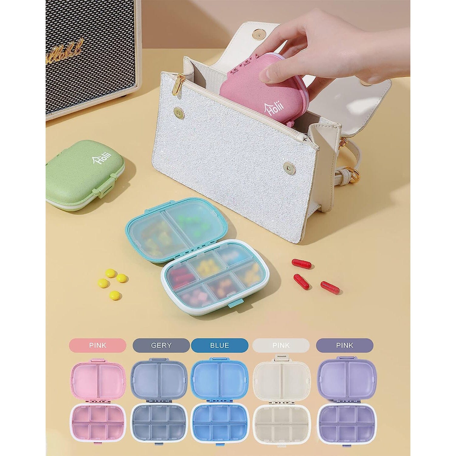 8 Compartments Travel Pill Organizer For Sale For Sale