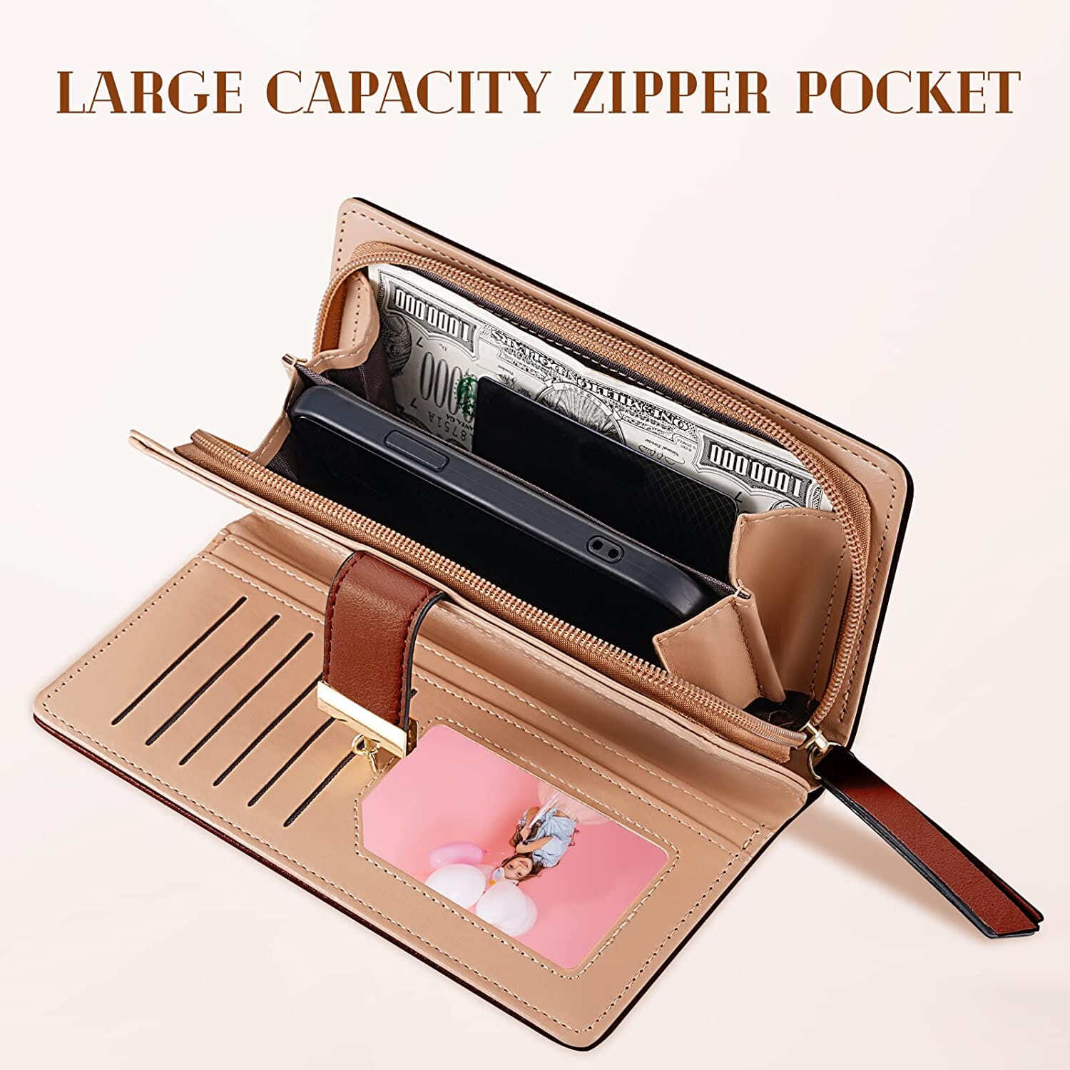 Sweet Cute Women's Long Leaf Bifold Wallet Cheap Sale Collections