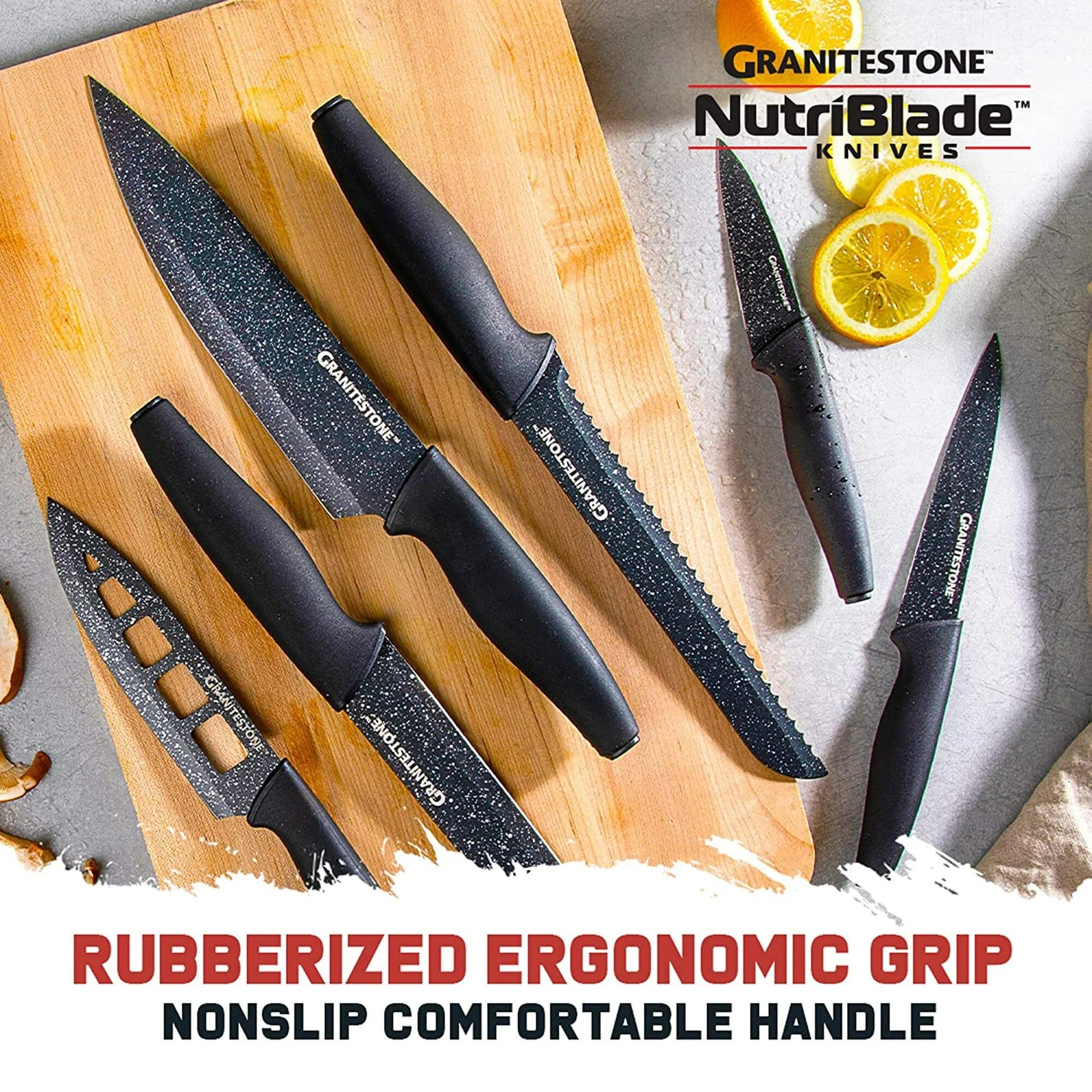 6-Piece: Granitestone Nutriblade Knives Set Cheap Sale Choice