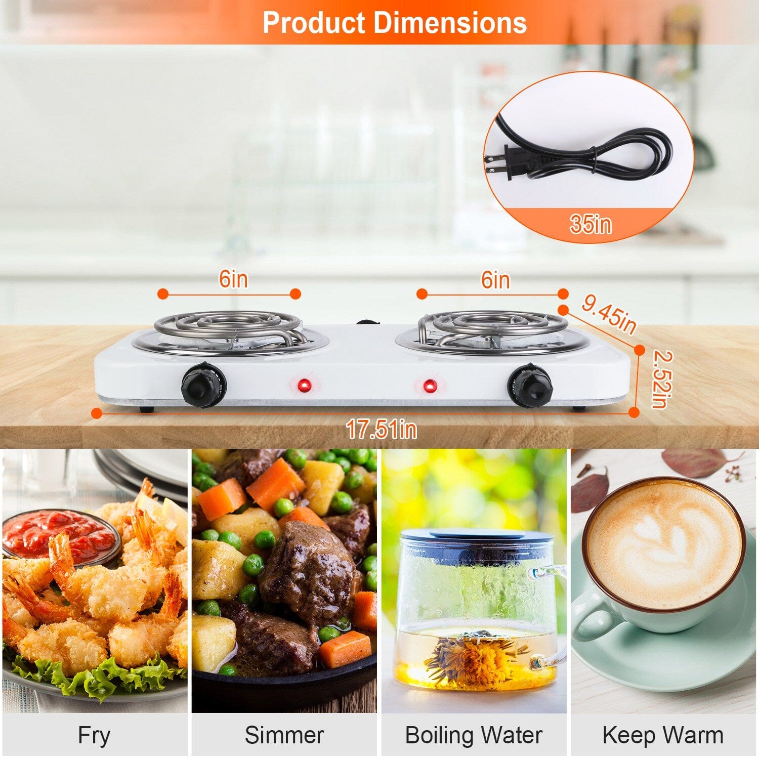 Portable Coil Heating Hot Plate Stove Countertop Manchester Great Sale Online