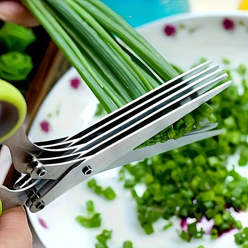 5-Blade Stainless Steel Herb Scissors Set - Versatile Kitchen Shears New Arrival Cheap Online