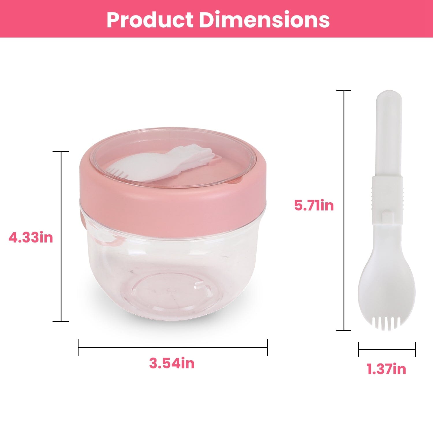 4-Piece: 20 Oz Oat Containers with Lids and Folding Spoons Browse For Sale