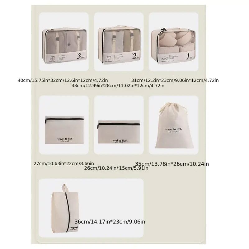 7-Piece: Travel Packaging Cube Bags Buy Cheap 100% Original