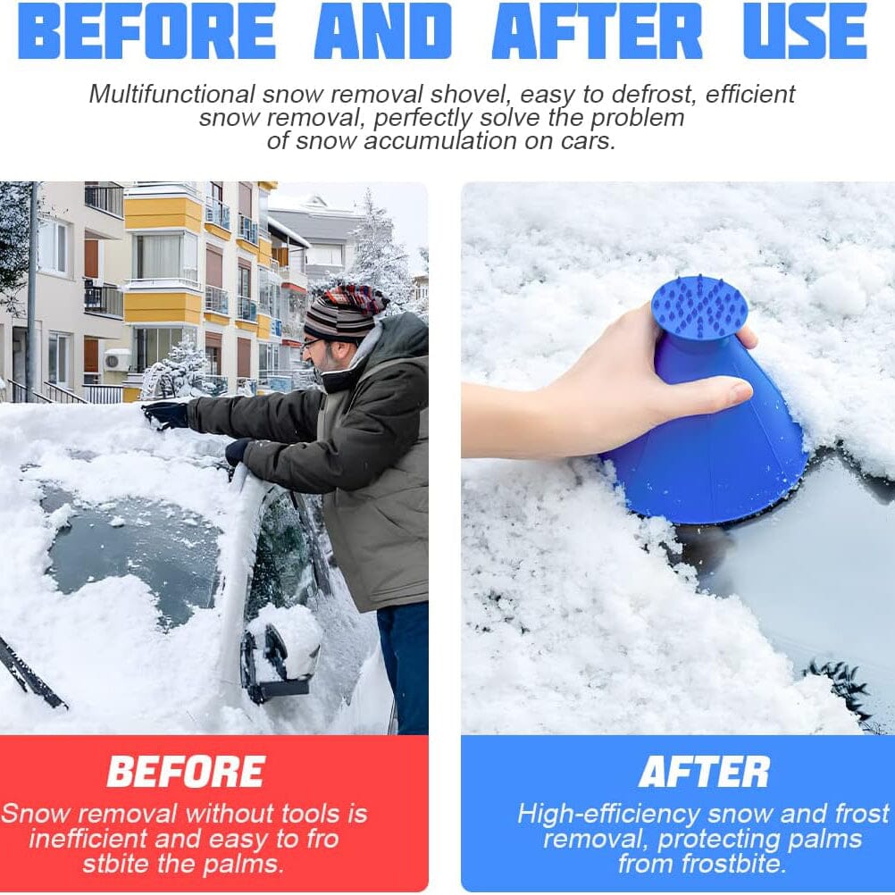 2-Pack: Magical Ice Scrapers, Funnel Snow Scrape for Car Windshield, Round Frost Removal Cleaning Tool, Winter Automotive Exterior Accessories Low Pice Sale Online