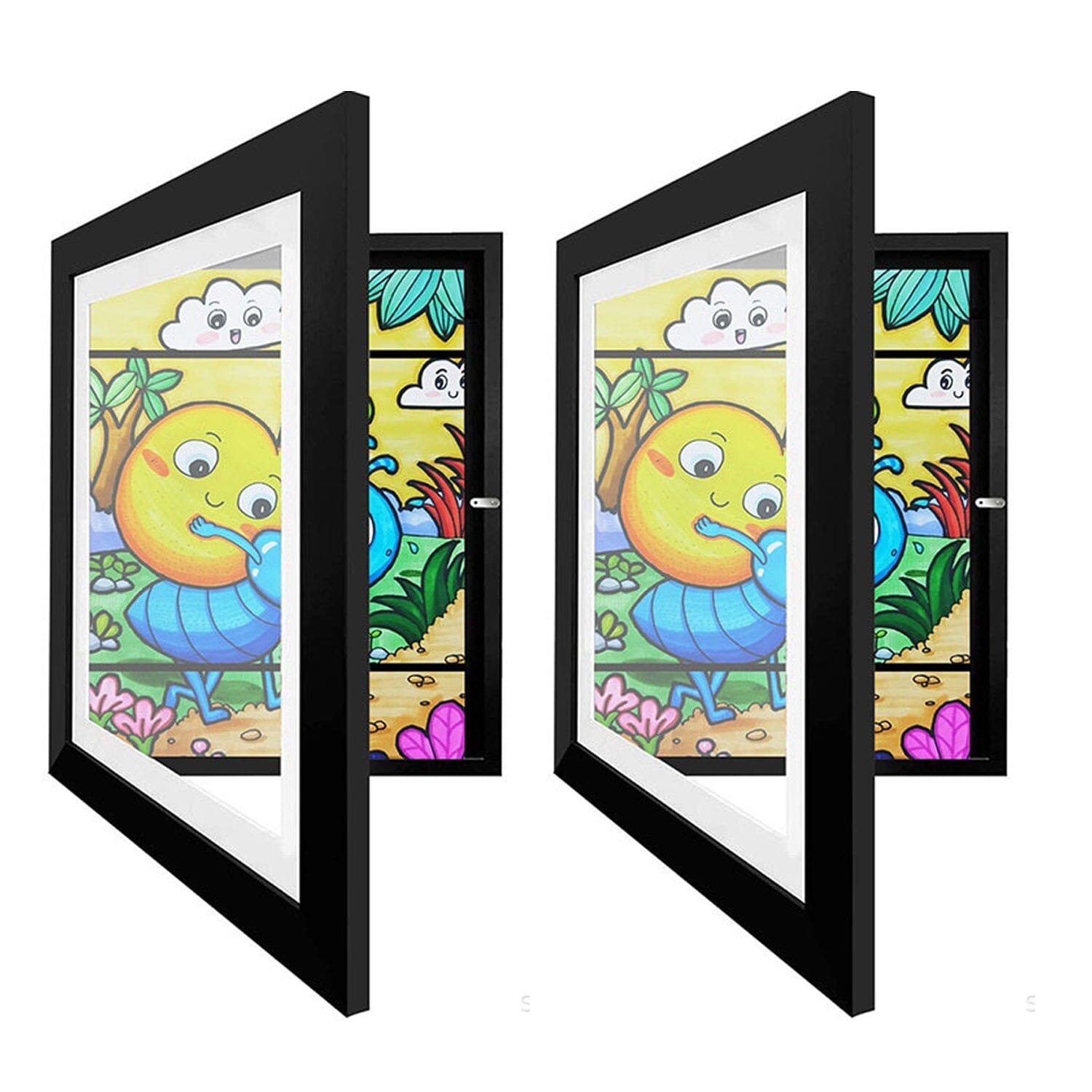 2-Piece: Kids Art Frame Front Opening Wooden Picture Frame Low Cost For Sale