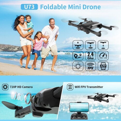 UDIRC Foldable RC Drone FPV WiFi Quadcopter w/ 720P HD Camera & 2 Batteries U73 Buy Cheap Hot Sale