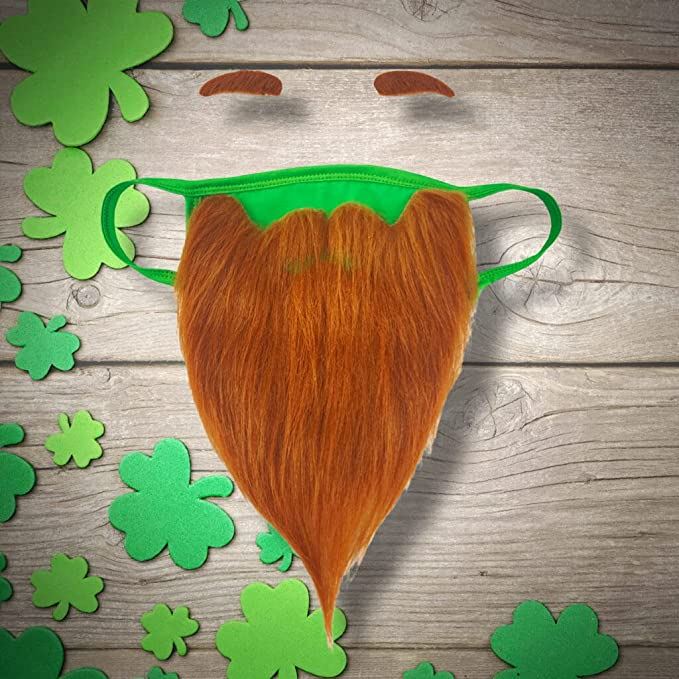 St. Patrick's Day Beard Face Mask and Green Hat Leprechaun Costume for Adults Sast Cheap Pice