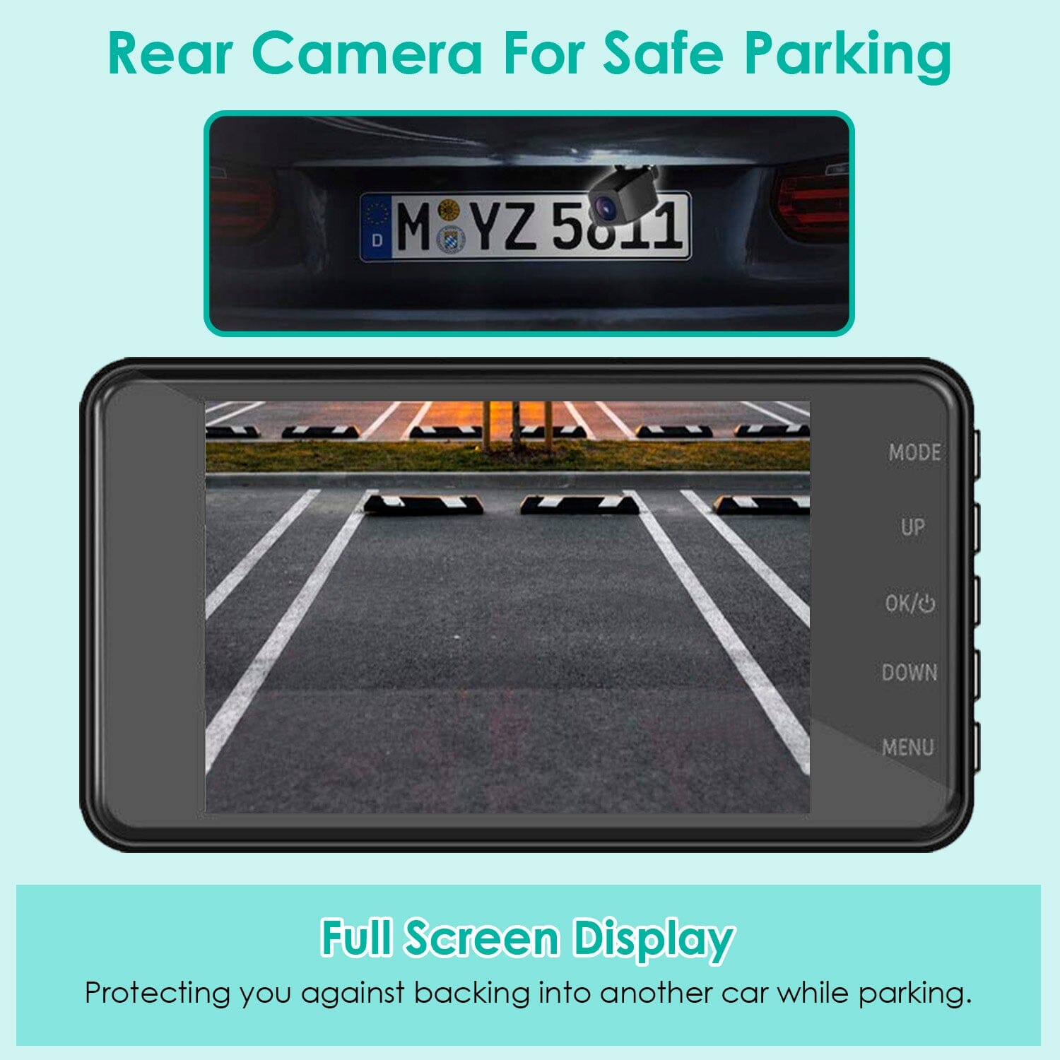 1080P 4-Inch Touch Screen Dual Dash Cam Free Shipping Supply