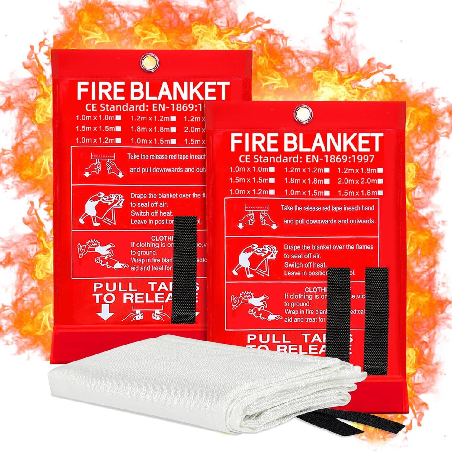 2-Pack: Emergency Fiberglass 40 x 40  Fire Blanket Outlet Cheap Authentic