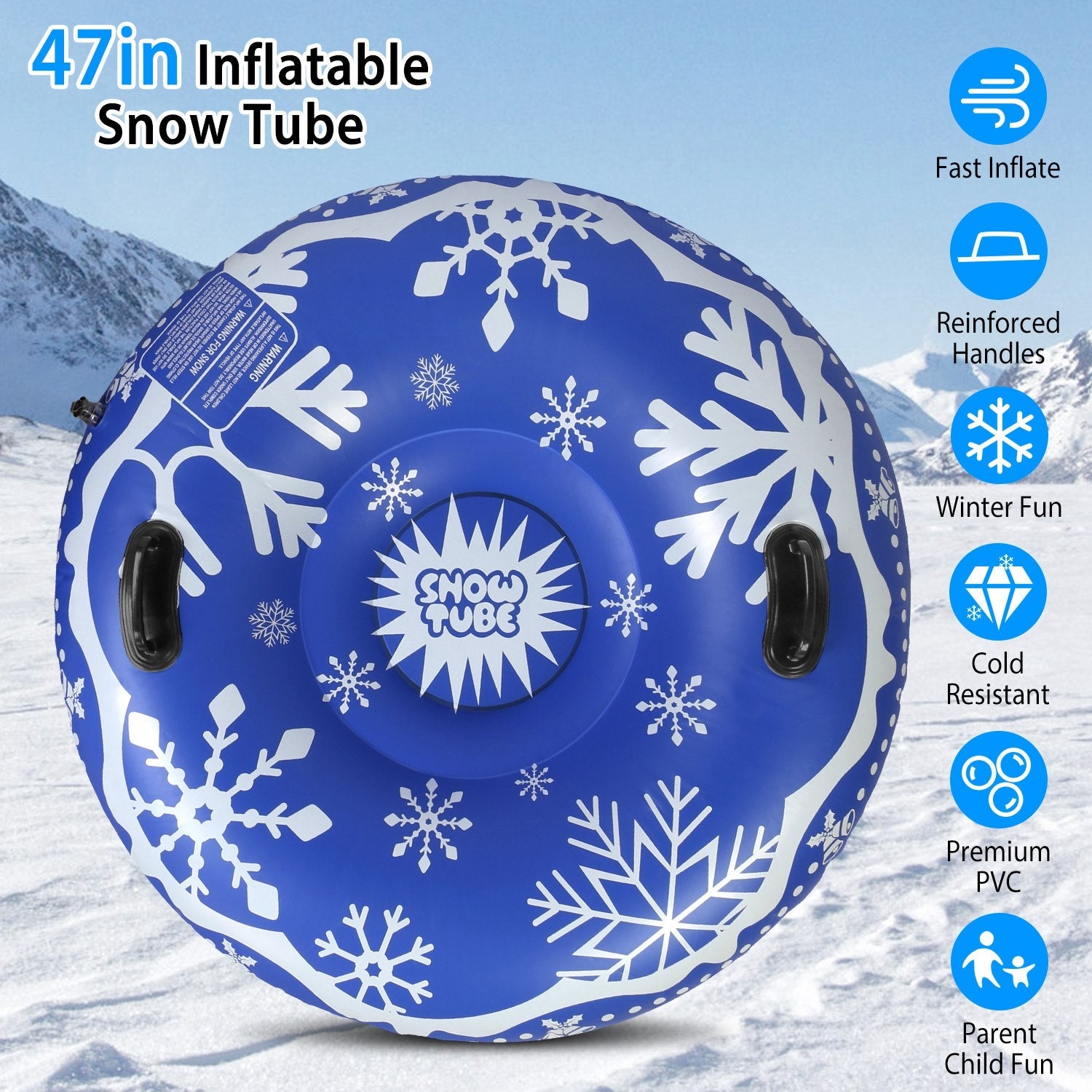 47-Inch Inflatable Snow Tube Cheap Nicekicks