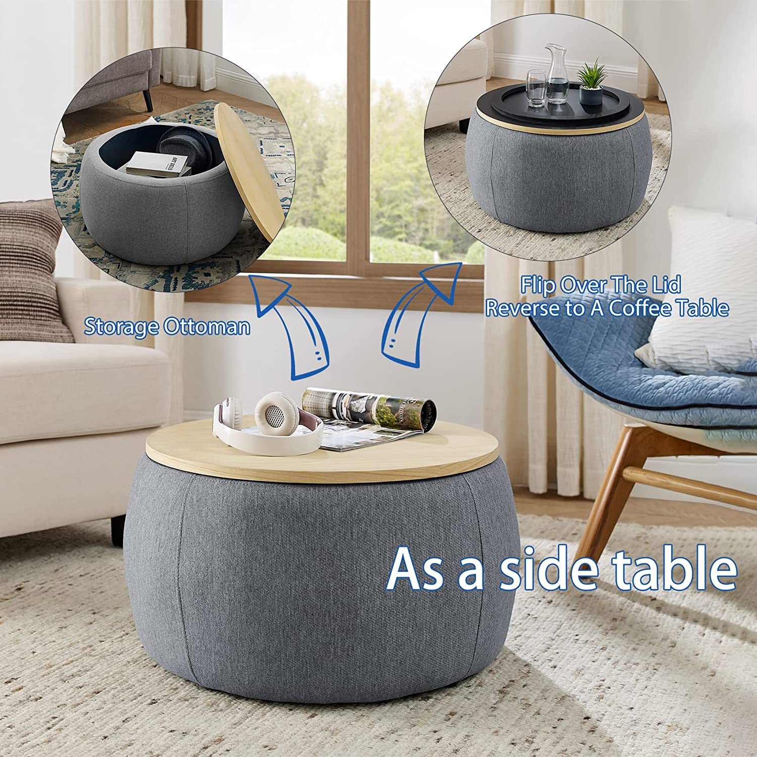 Round Storage Ottoman Coffee Table Deals