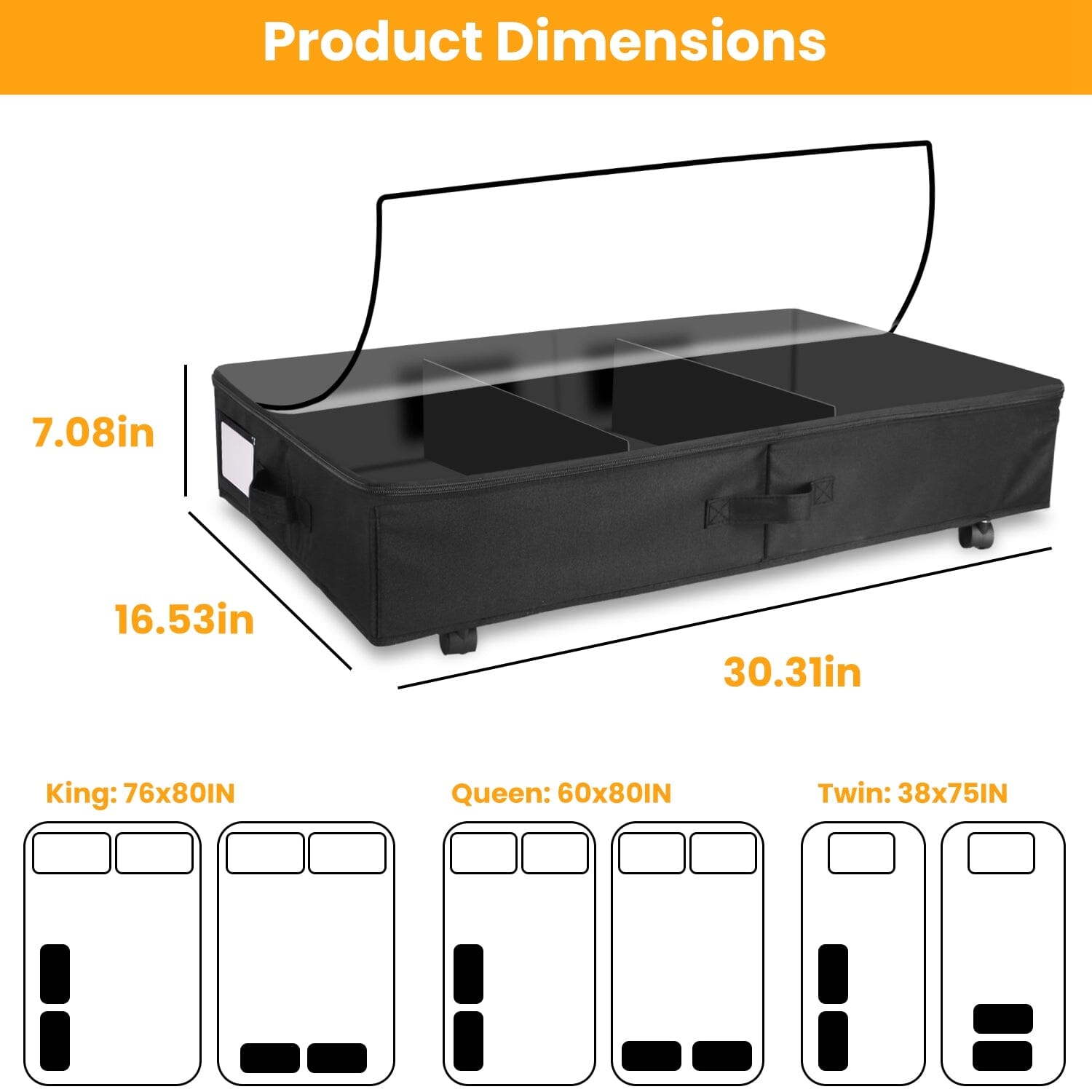 2-Piece: Under Bed Storage Container Sale 2025 New