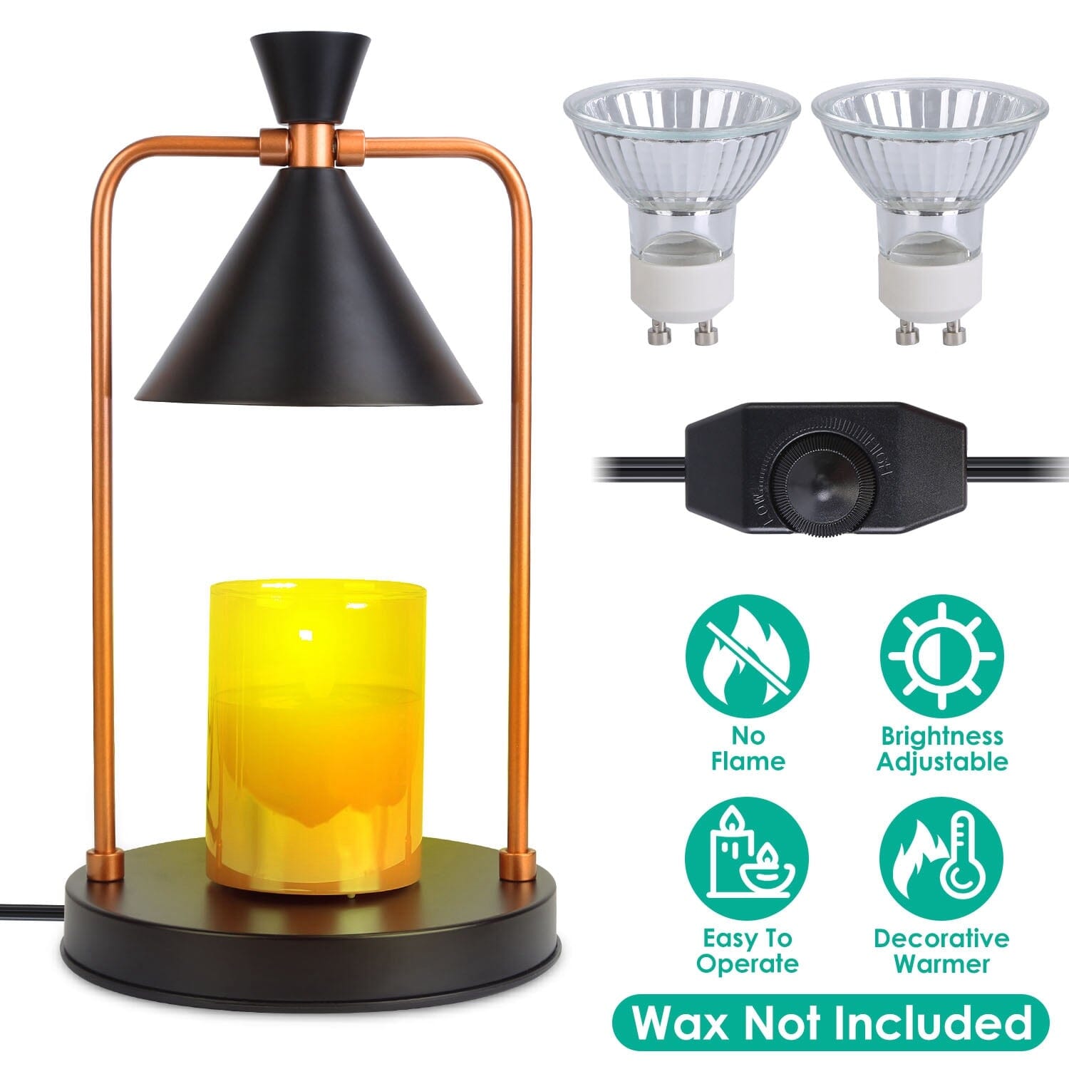 Electric Wax Melt Warmer Lamp Dimmable with 2 GU10 Bulbs Discount Shop Offer