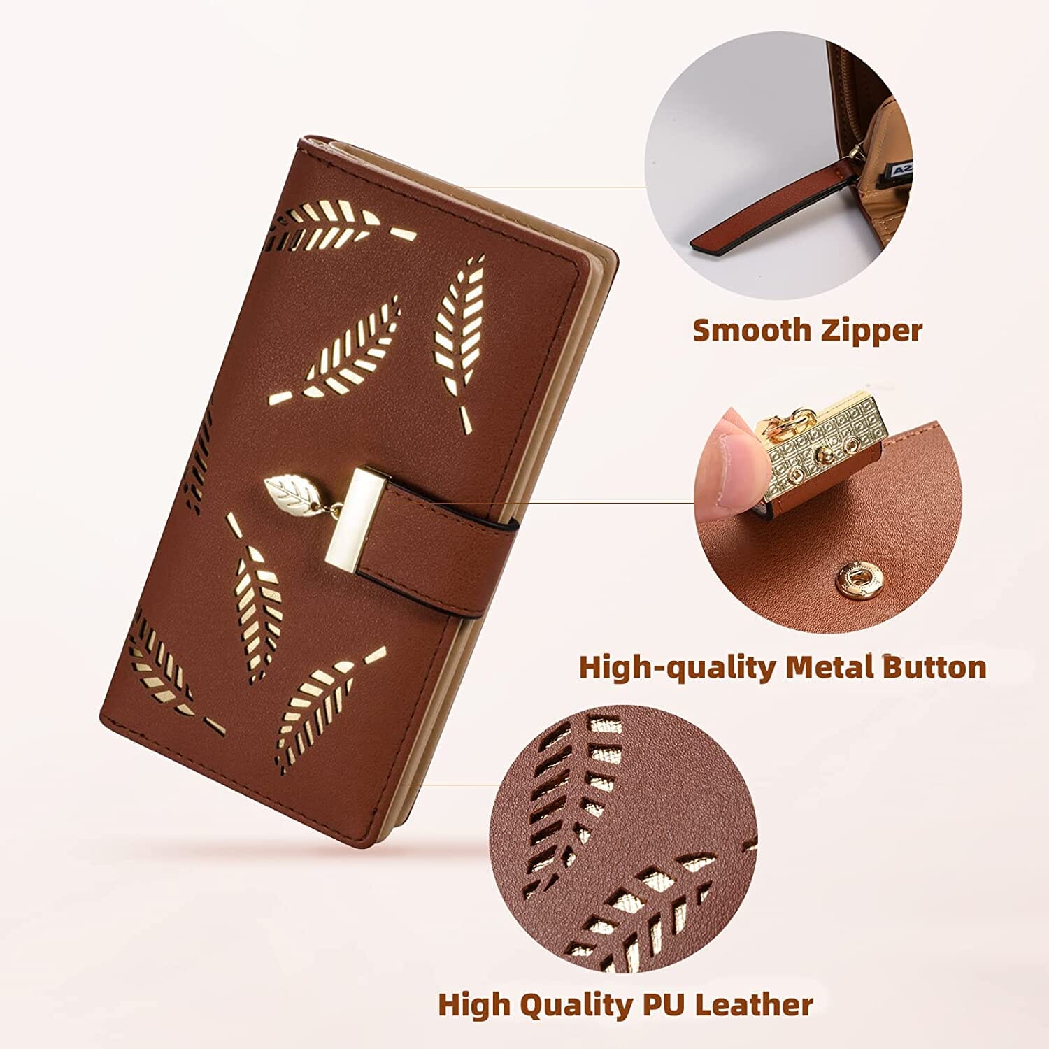 Sweet Cute Women's Long Leaf Bifold Wallet Cheap Sale Collections