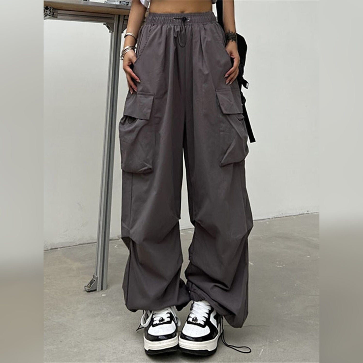 Women's Cargo Baggy Pants High Waist Cheap Pice Top Quality