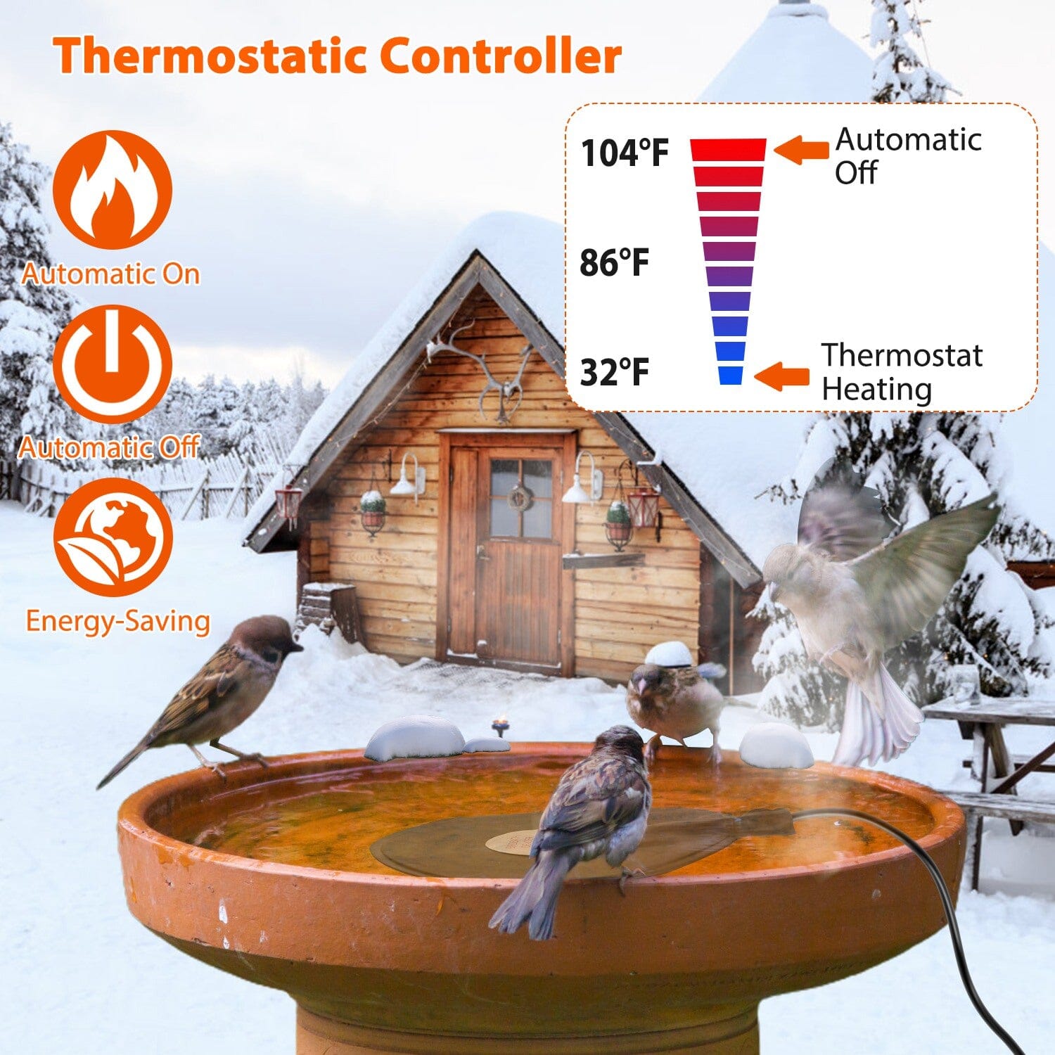 Bird Bath Deicer Outdoor Winter Water Heater Thermostatically Controlled Collections Cheap Online