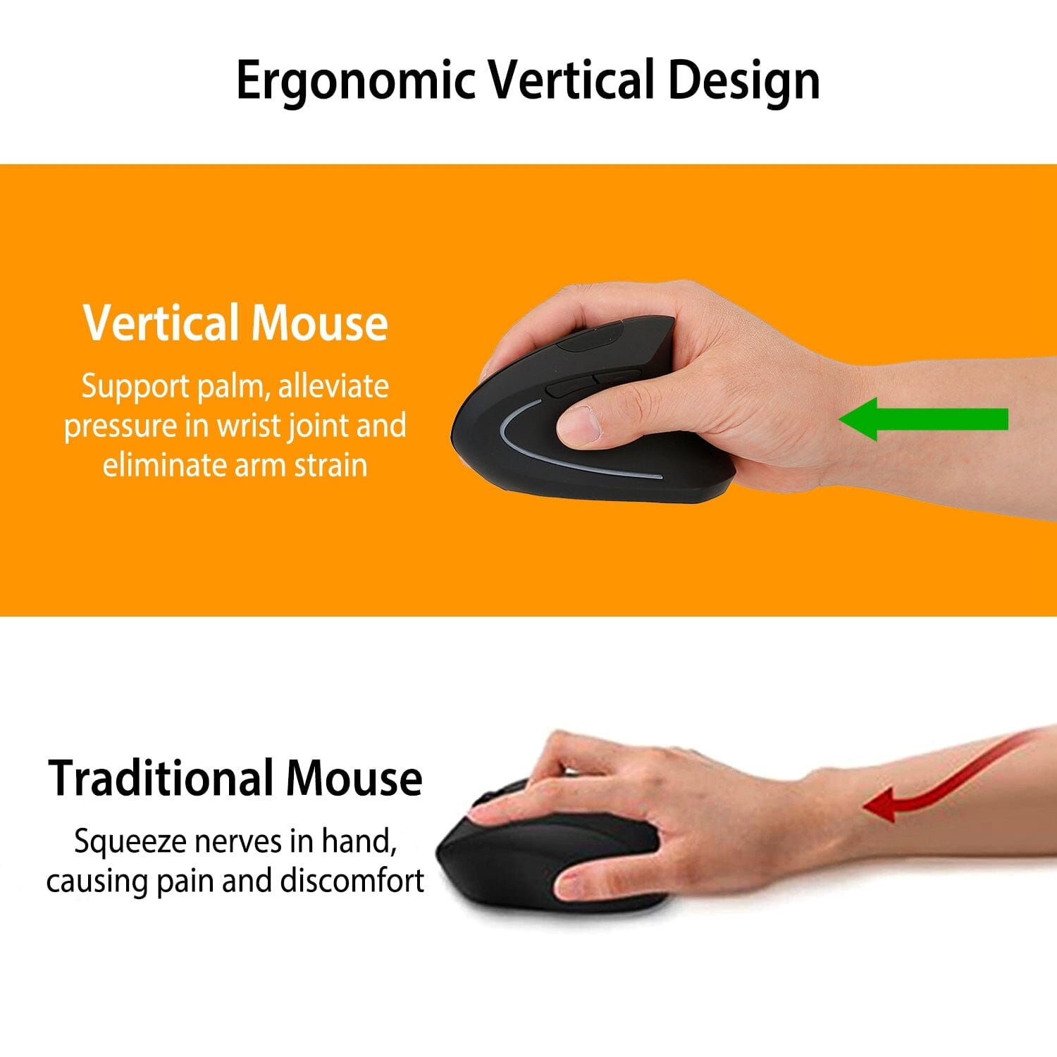 2.4G Wireless Vertical Mouse Ergonomic Optical Mice Outlet Recommend