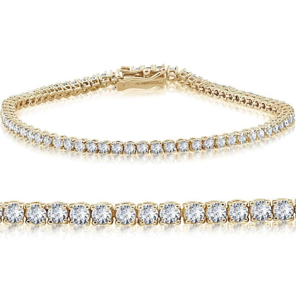 14K Yellow Gold 2.15 Ct Real Diamond Tennis Bracelet Round Brilliant Cut Clearance Online Amazon