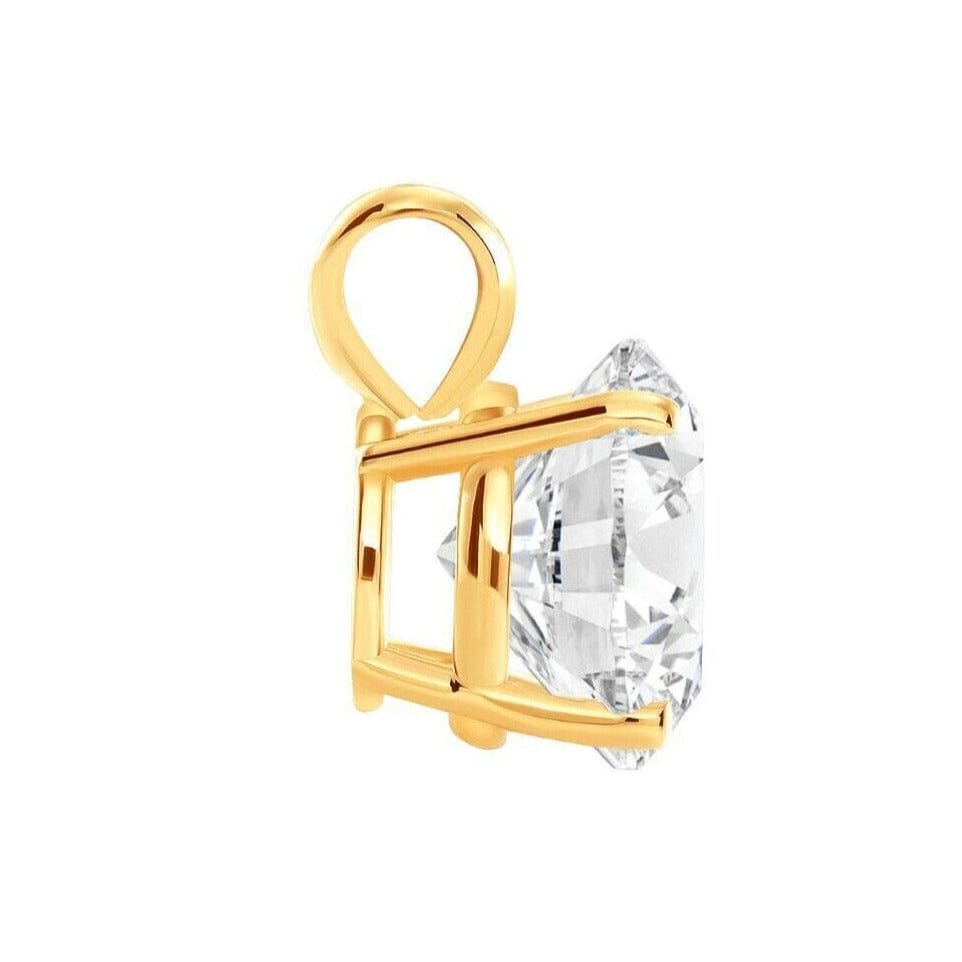 0.25-0.75 CT Round Real 14K Yellow Gold Natural Diamond Solitaire Pendant Looking For Sale Online