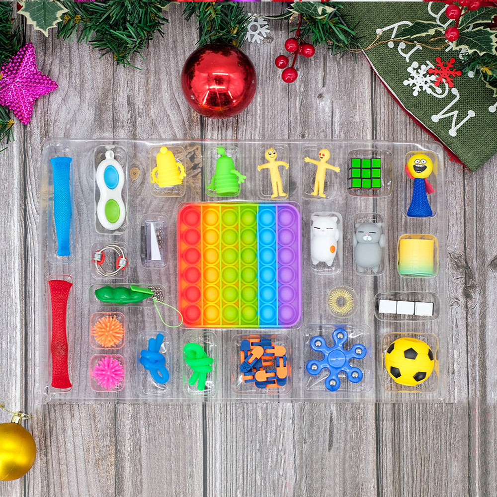 25-Piece: Christmas Advent Fidget Toy Calendar With Mastercard For Sale