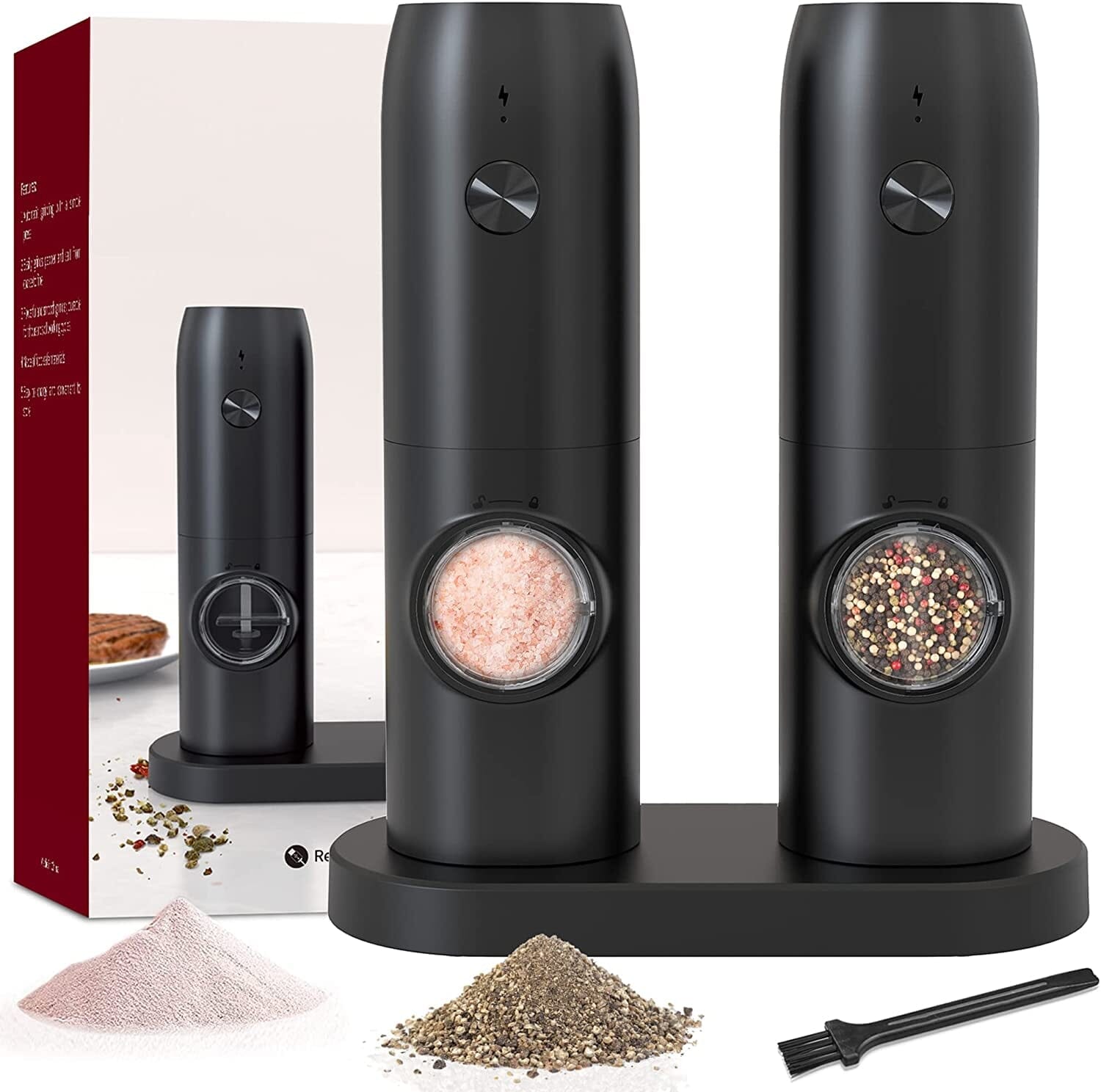 2-Piece Set: Electric Salt and Pepper Grinder Outlet Huge Surprise