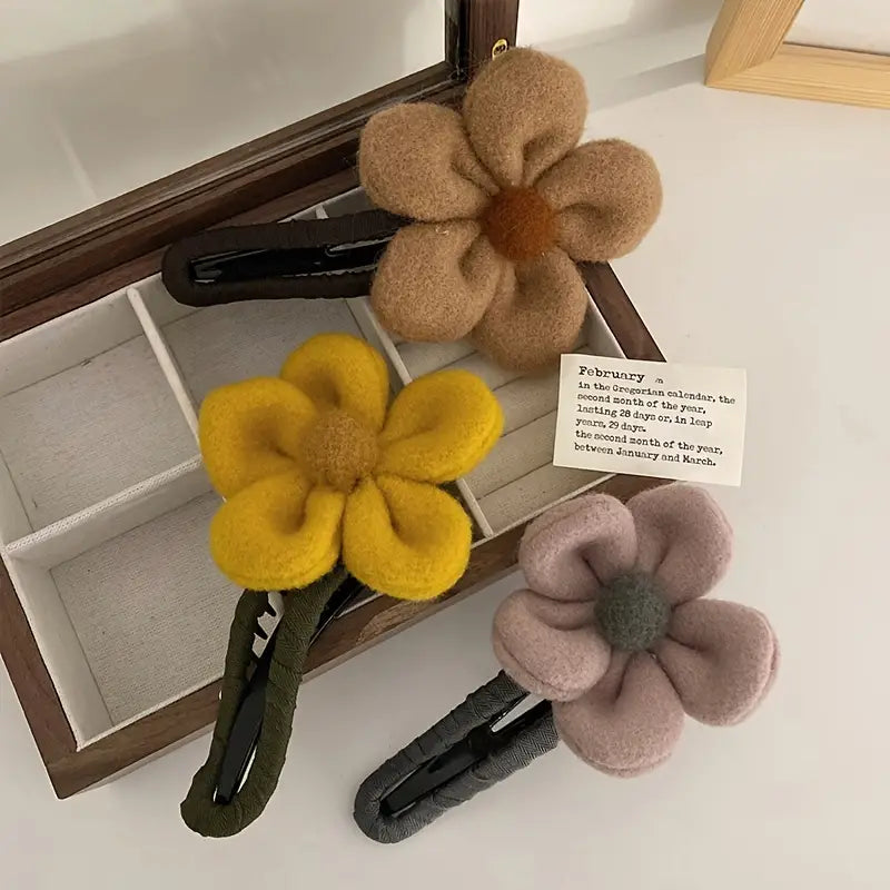 2-Pack: Gorgeous Plush Flower Hairpin Buy Cheap Factory Outlet