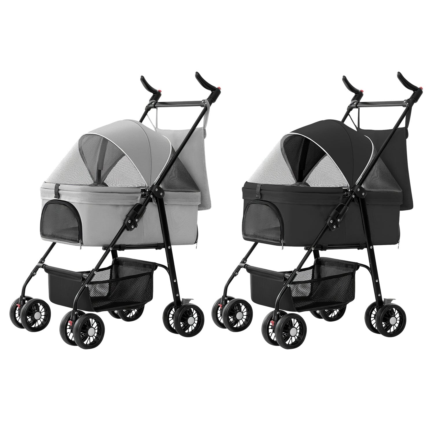 4 Wheels Pet Stroller Foldable with Removable Liner Storage Basket Amazon For Sale