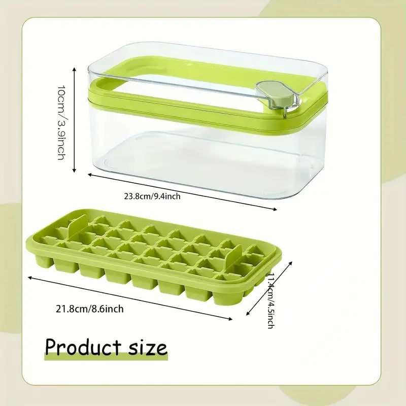 101oz. Ice Cube Tray Set - 64 Pcs Silicone Ice Cube Tray With Lid & Bin Newest For Sale