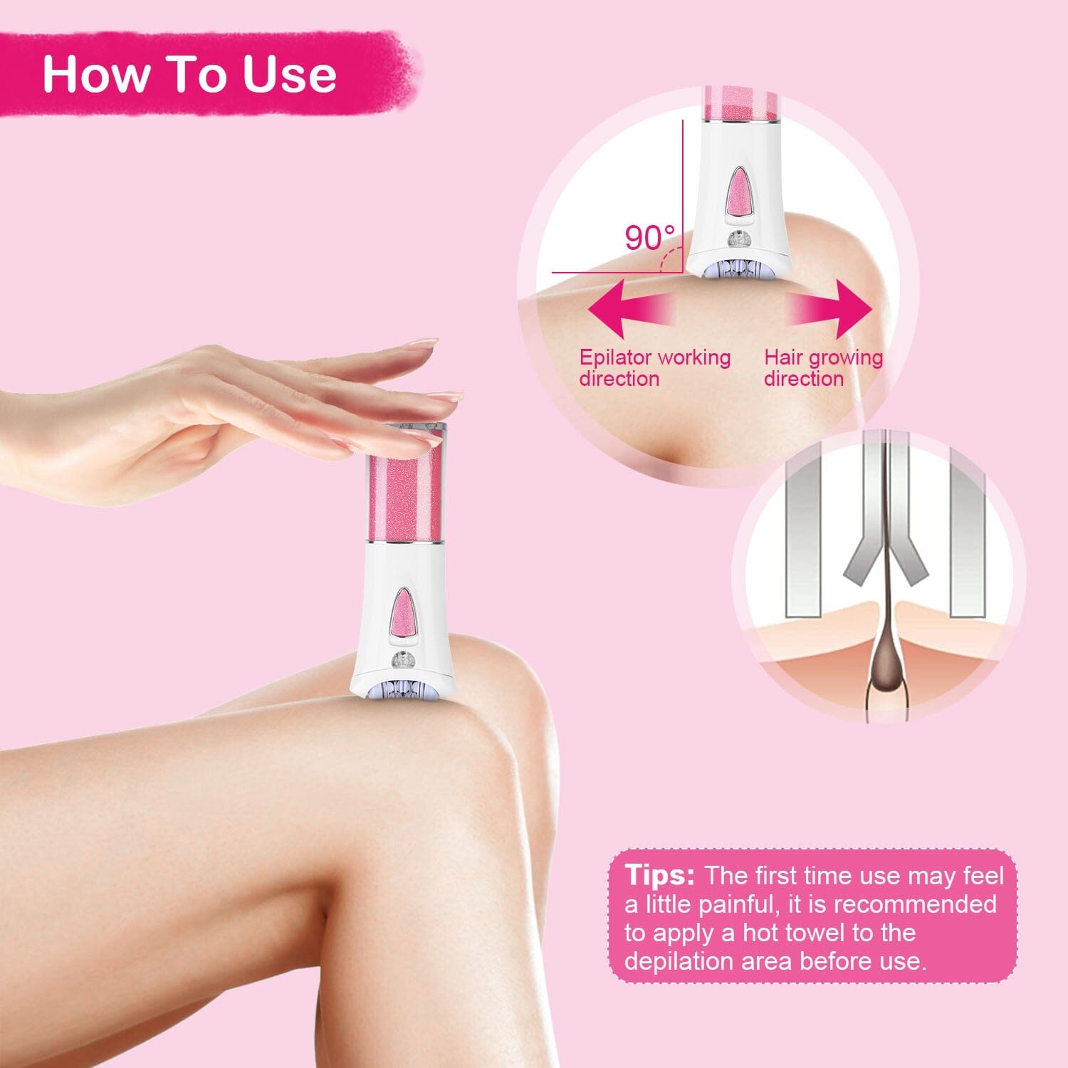 Glide Epilator Women Shaver Facial Body Hair Remover Outlet Exclusive