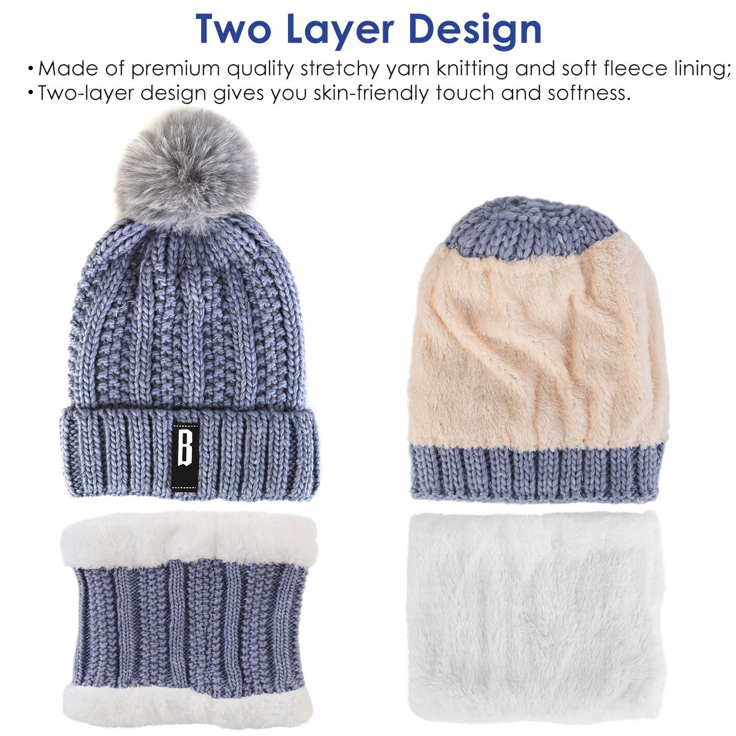 Winter Beanie Hat Scarf Set for Women Clearance Order