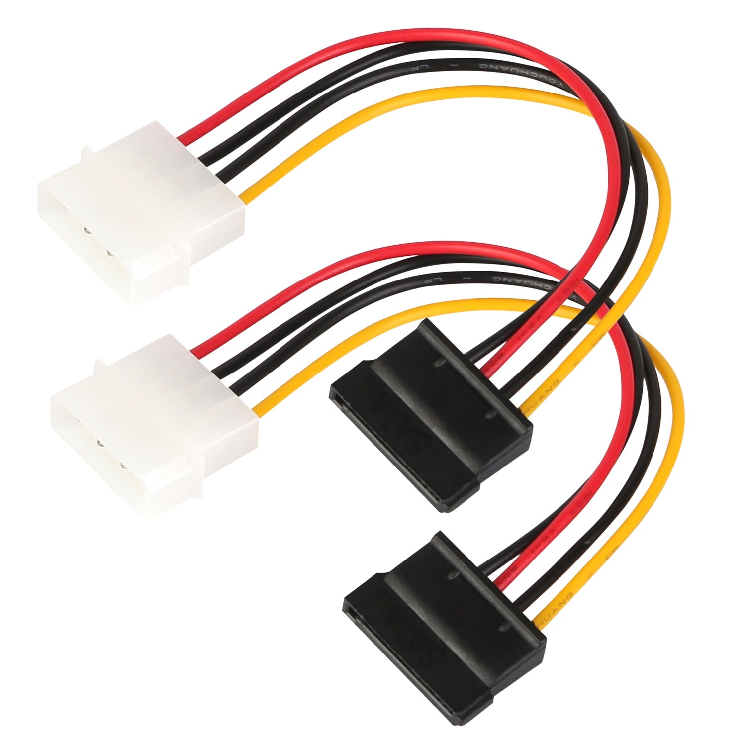 2-Pack: 4 Pin Male To 15Pin Female Data Cable Adapter Outlet Extremely