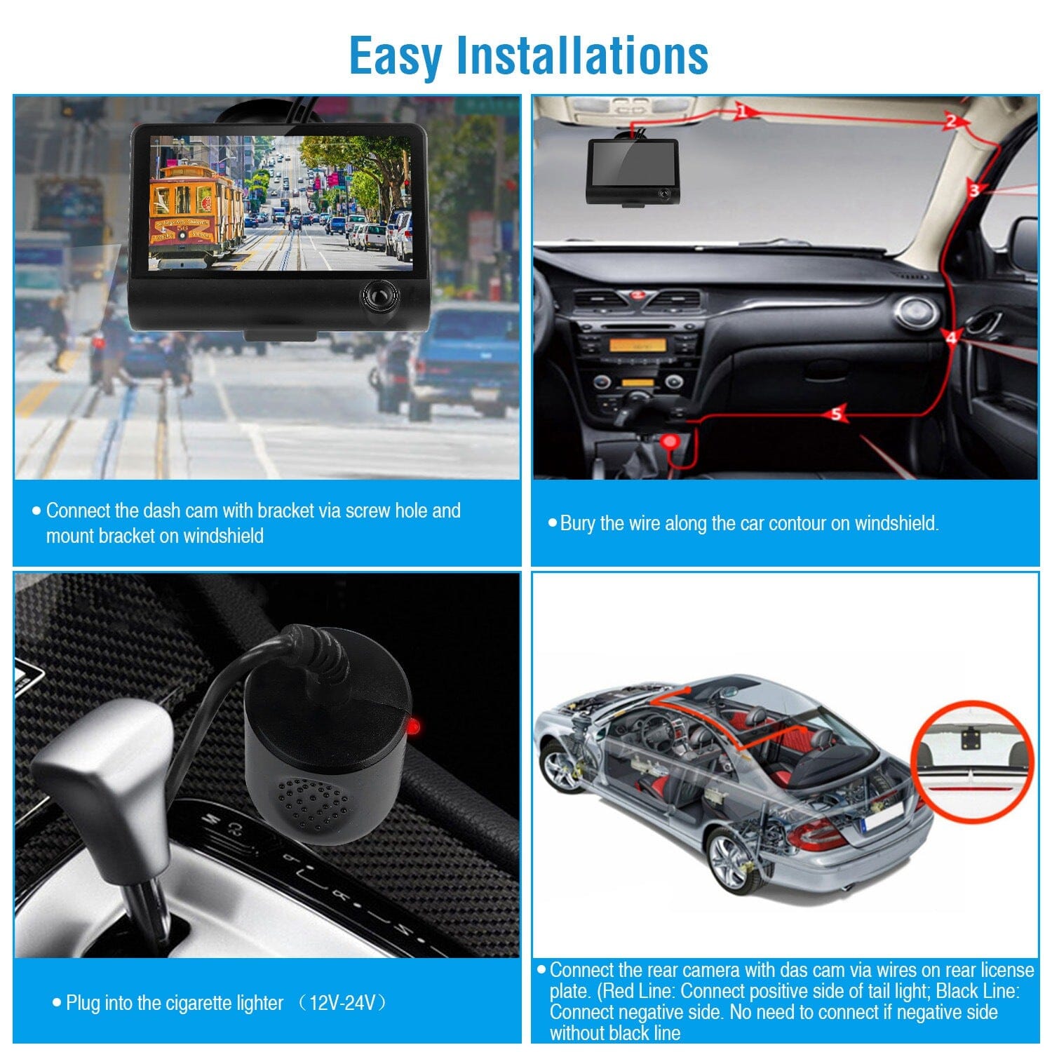 FHD 1080P Touchscreen Car DVR Dash Camera Quality Free Shipping For Sale