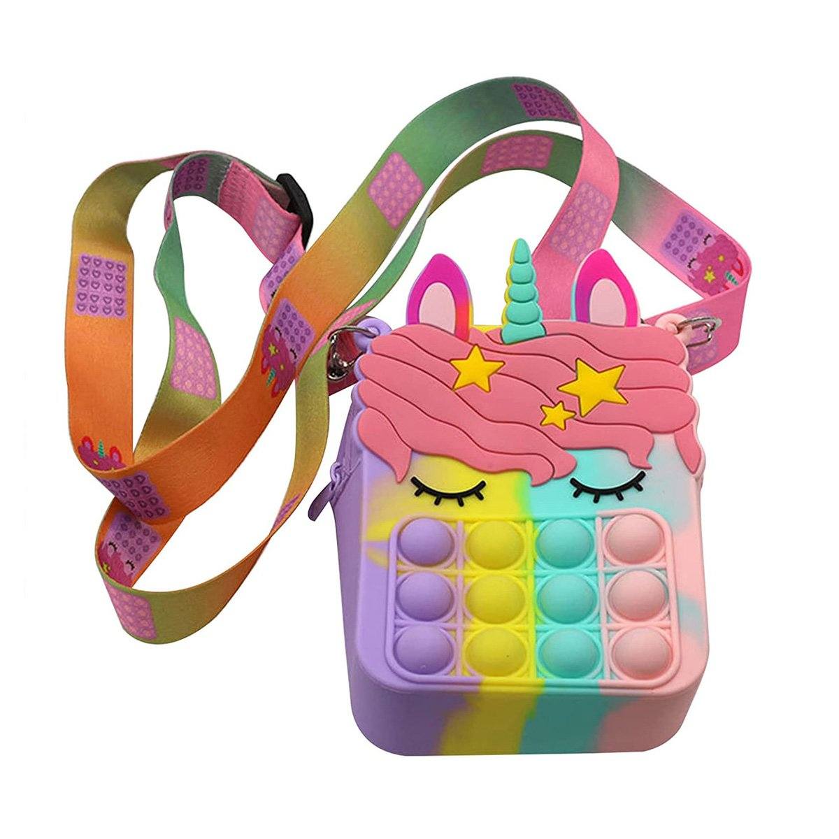 Pop-It Bubble Unicorn And Fruits Fidget Crossbody Handbag Purse Footlocker Finishline Online