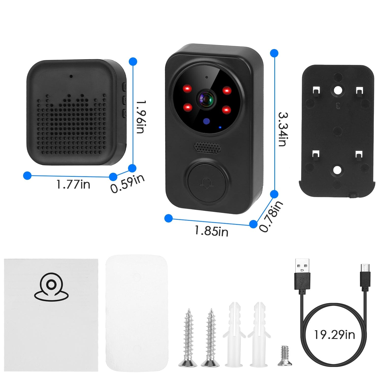 1080P WiFi Security Doorbell Camera 2-Way Audio Free Cloud Storage Free Shipping Outlet