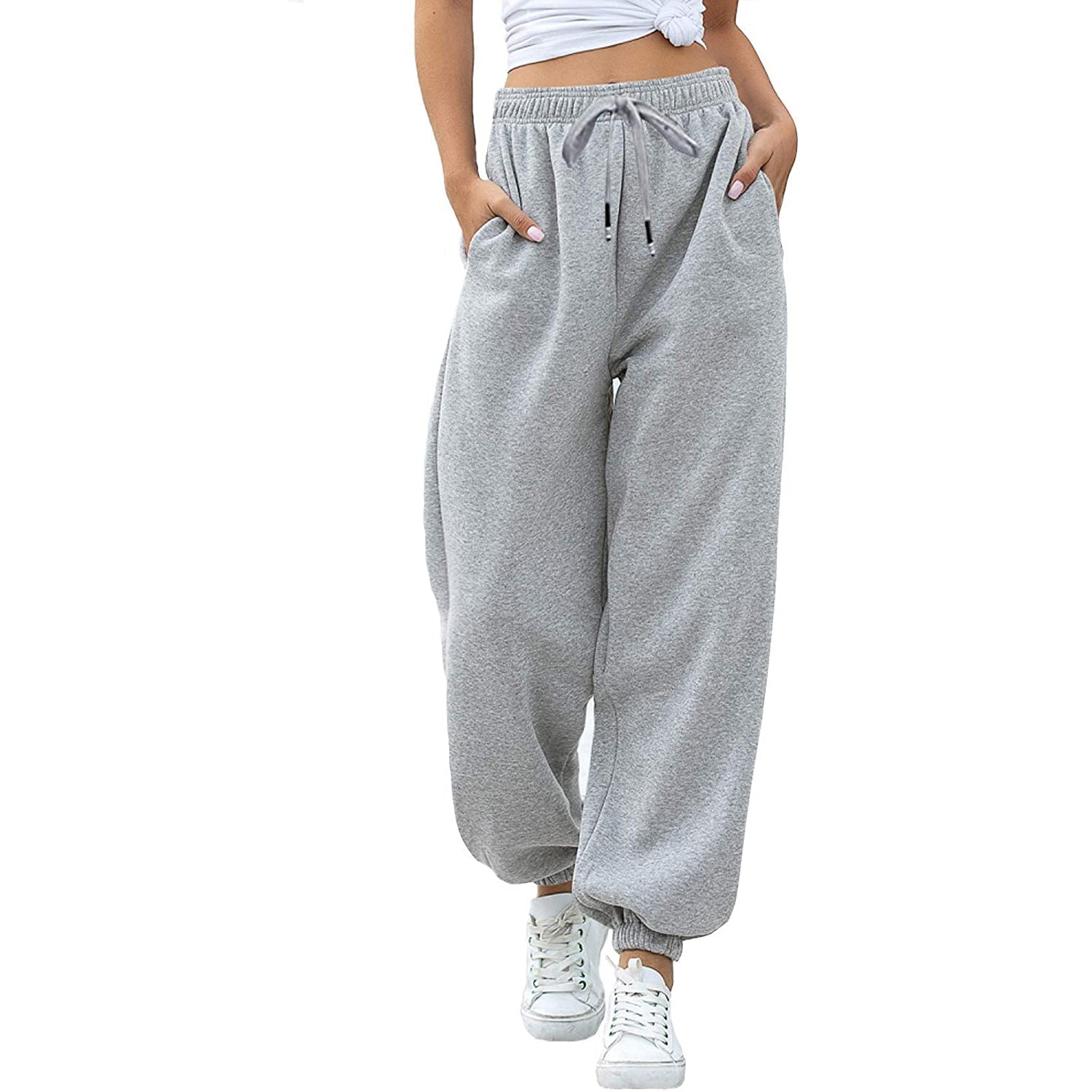 Womens Belted Sweatpants with Pockets Sale Fast Delivery