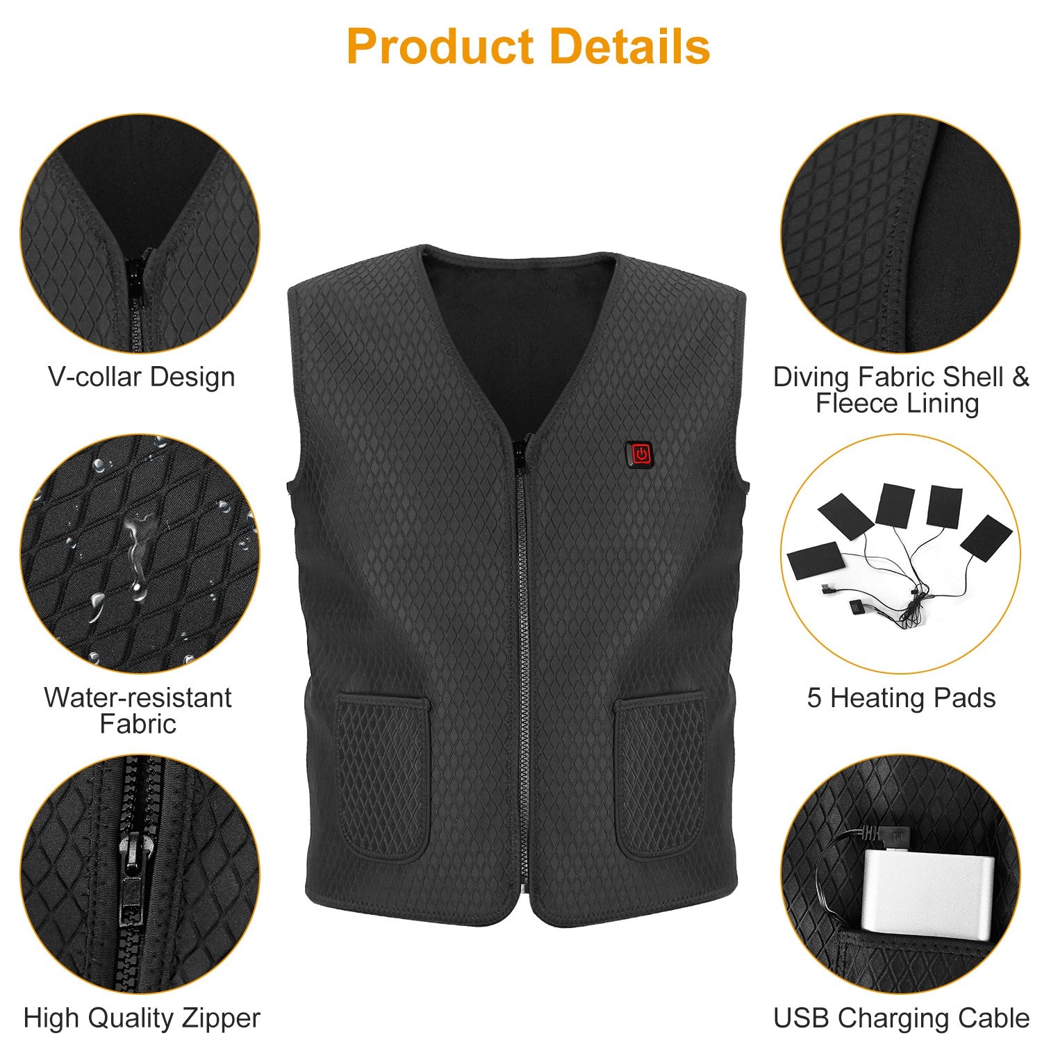 Heat Jacket Vest with 3 Adjustable Temperatures Sale Cheap Pices